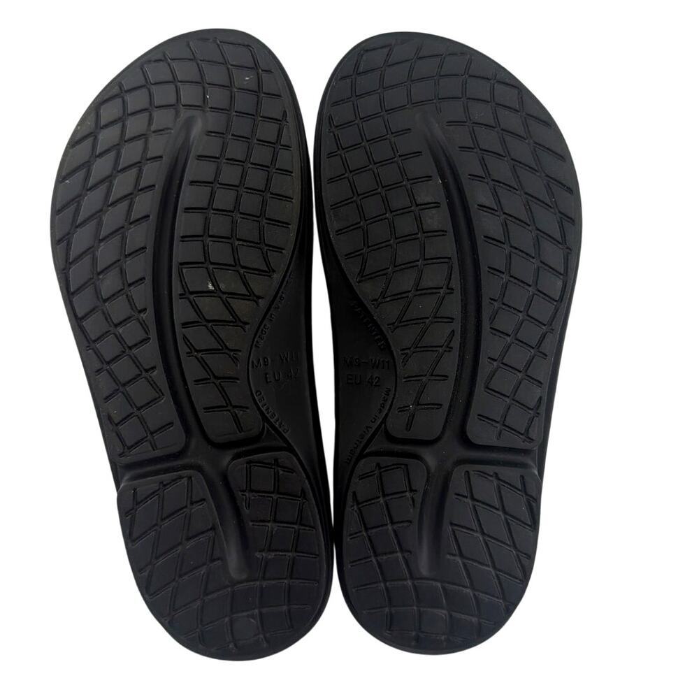 OOfos Unisex Black OOriginal Recovery Thong Slide Sandals Size M9/W11 - Picture 6 of 11